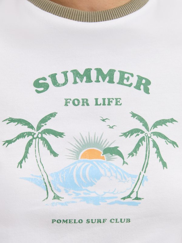 Pomelo Pomelo Palm Tree Graphic Print Tee - White
