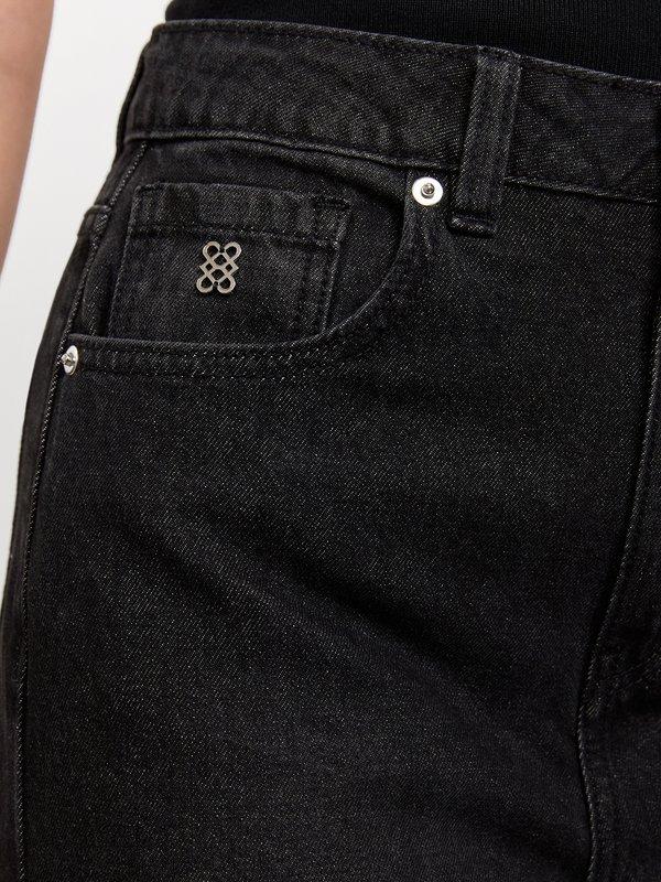 Pomelo Pomelo Panel Low Waist Jeans - Black