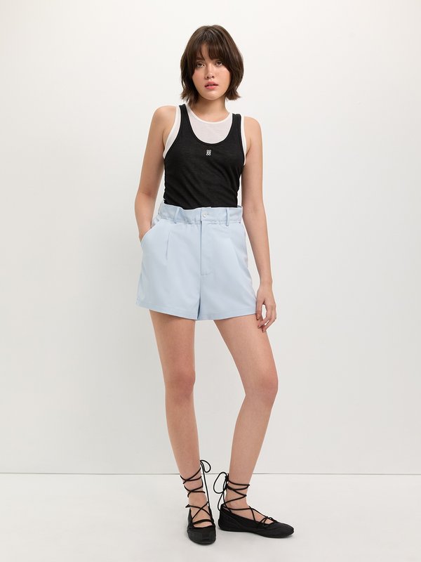 Pomelo Pomelo Paper Bag Shorts - Baby Blue