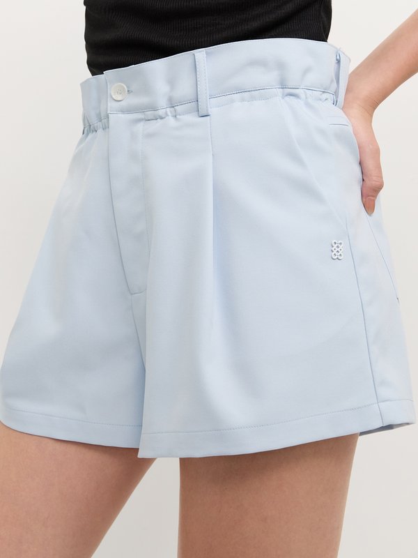 pomelo Pomelo Paper Bag Shorts - Baby Blue