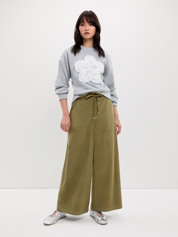 Pomelo Pomelo Paperbag Pants - Olive