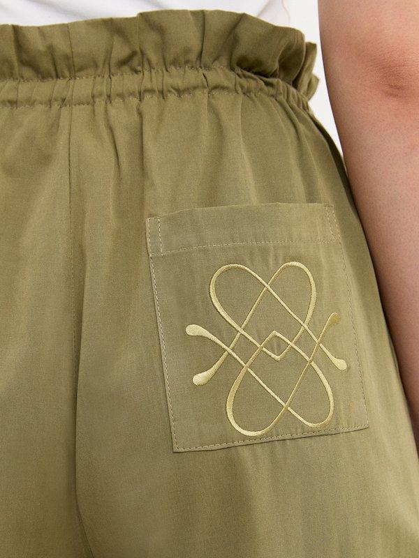 Pomelo Pomelo Paperbag Pants - Olive