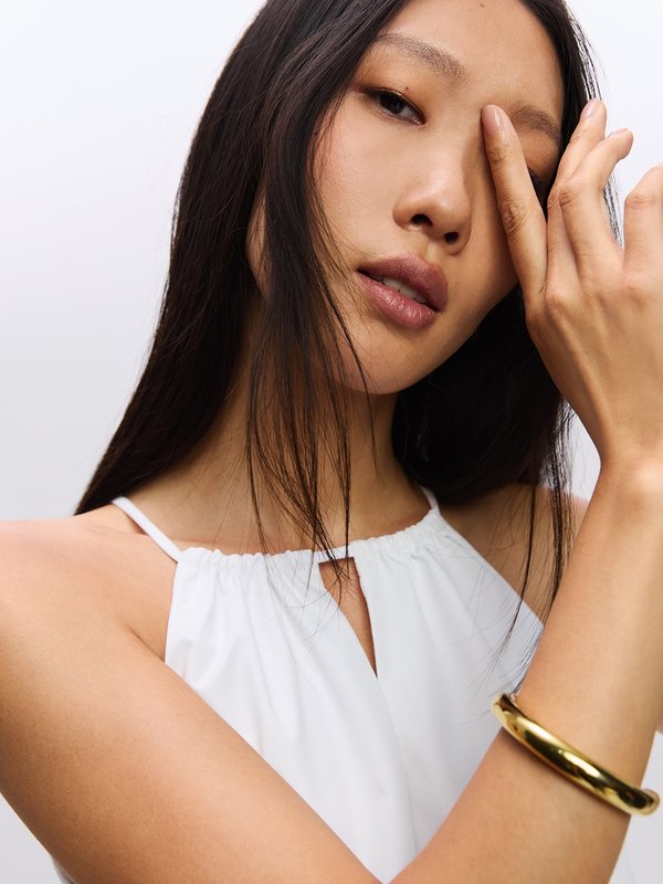 Pomelo Pomelo Peplum Halter Top - White