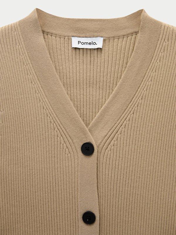 Pomelo Pomelo Peplum Knit Vest - Taupe