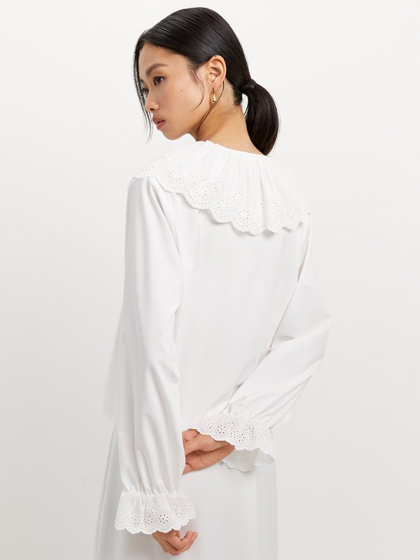 Pomelo Pomelo Peter Pan Bow Tie Blouse - White