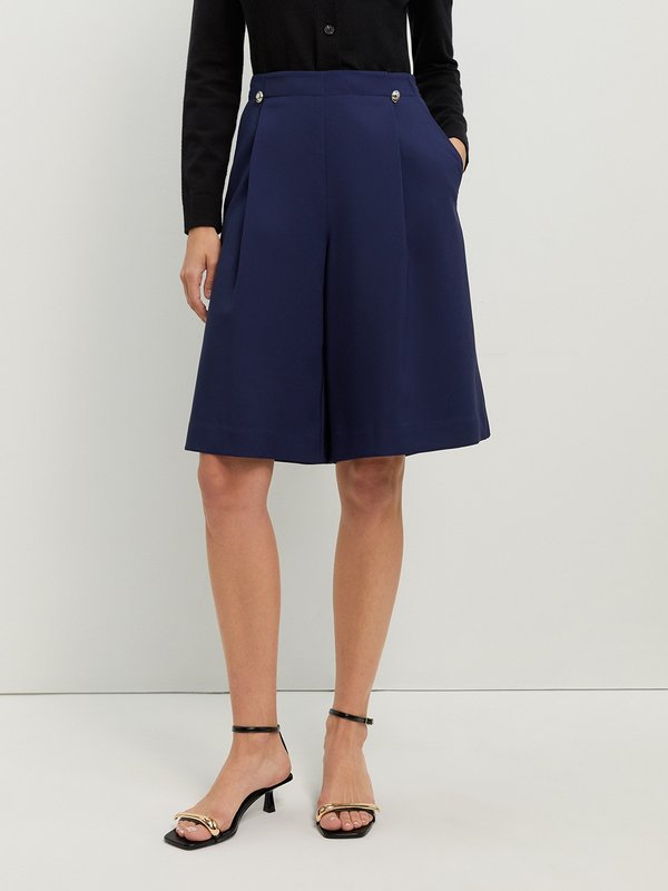 Pomelo Pomelo Pleated Bermuda Shorts - Navy