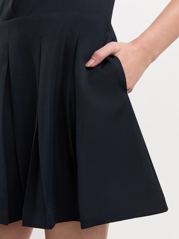 Pomelo Pomelo Pleated Button-Up Dress - Dark Navy