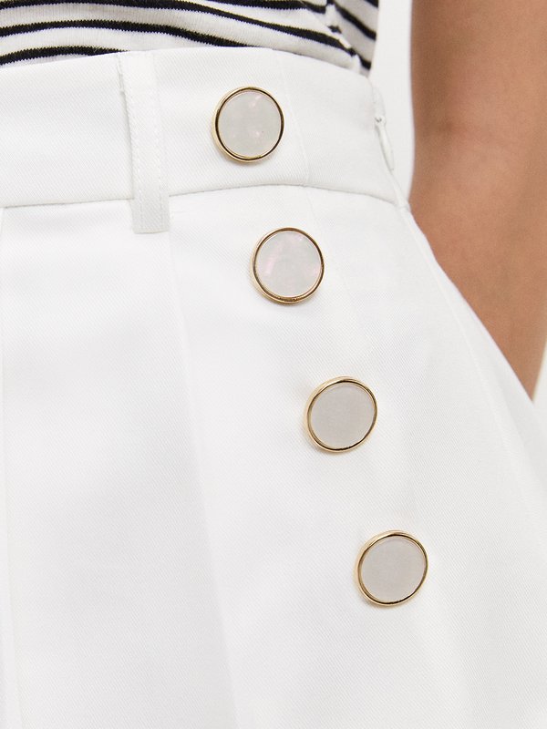 Pomelo Pomelo Pleated Chic Skort - White