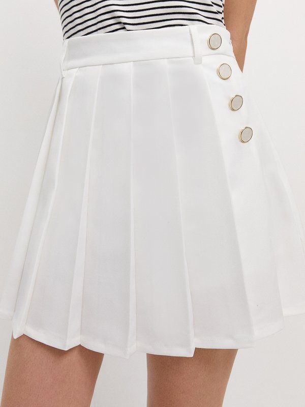pomelo Pomelo Pleated Chic Skort - White
