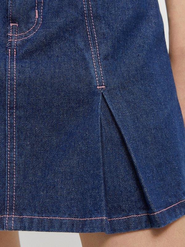 Pomelo Pomelo Pleated Denim Skirt - Blue