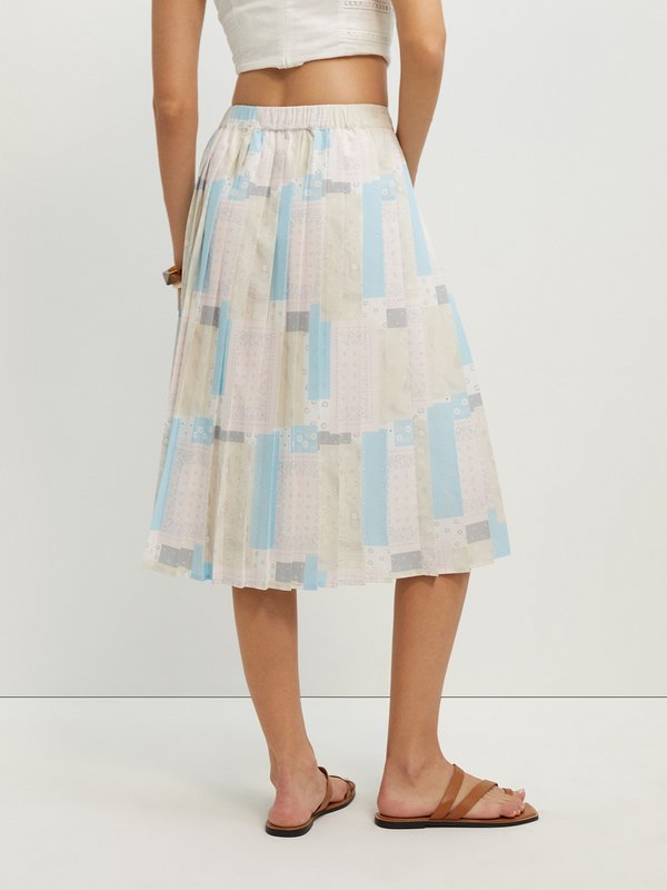Pomelo Pomelo Pleated Graphic Print Skirt - Print
