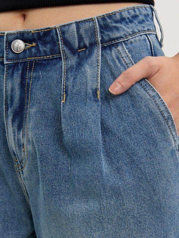 Pomelo Pomelo Pleated Jeans - Baby Blue