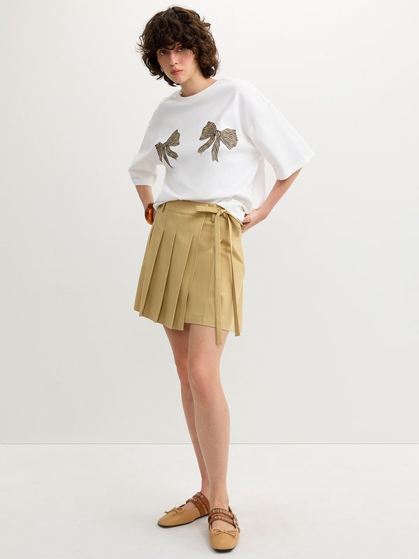 Pomelo Pomelo Pleated Skirt - Beige