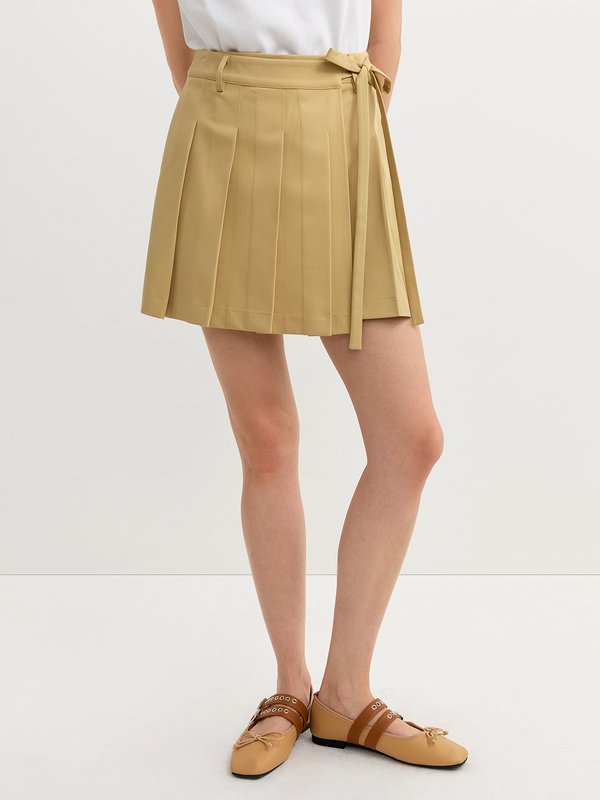Pomelo Pomelo Pleated Skirt - Beige