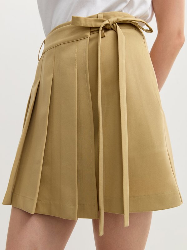 pomelo Pomelo Pleated Skirt - Beige