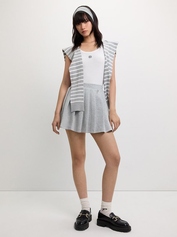 Pomelo Pomelo Pleated Skirt - Light Grey