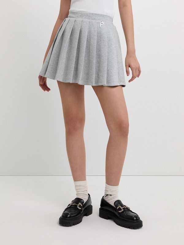 Pomelo Pomelo Pleated Skirt - Light Grey