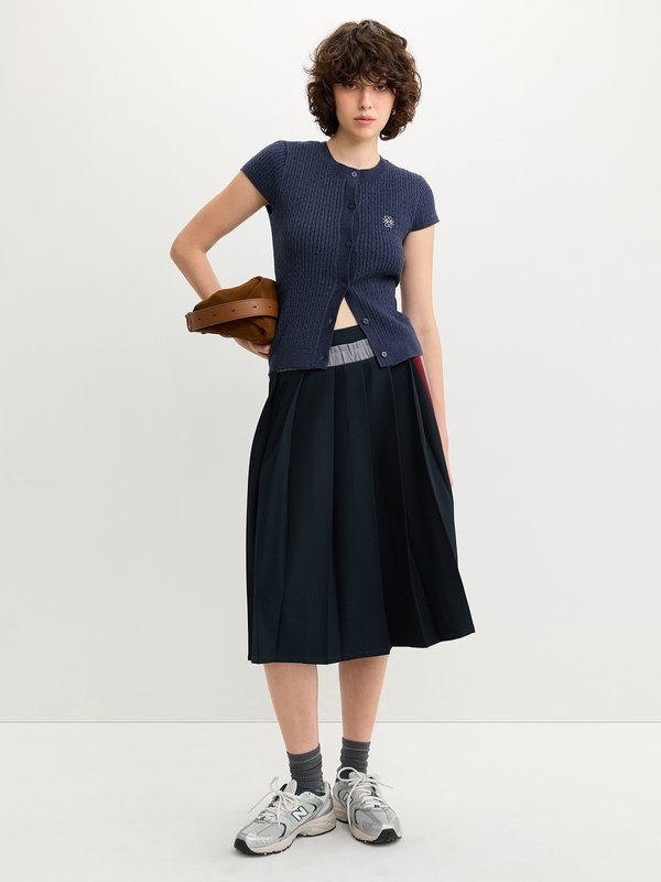 Pomelo Pomelo Pleated Skirt - Navy
