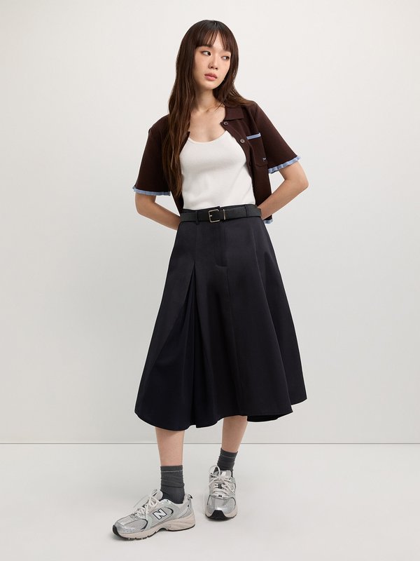 Pomelo Pomelo Pleated Skirt - Navy