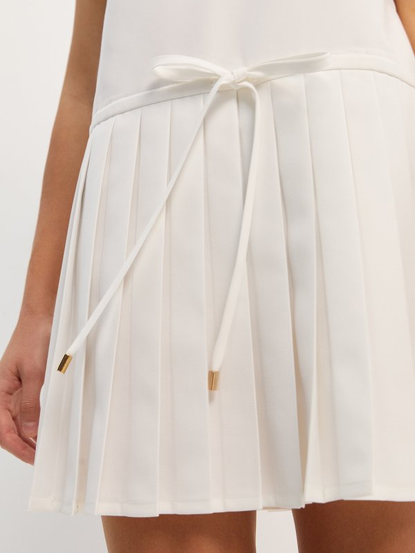 Pomelo Pomelo Pleated Sleeveless Dress - White