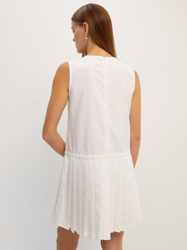 Pomelo Pomelo Pleated Sleeveless Dress - White