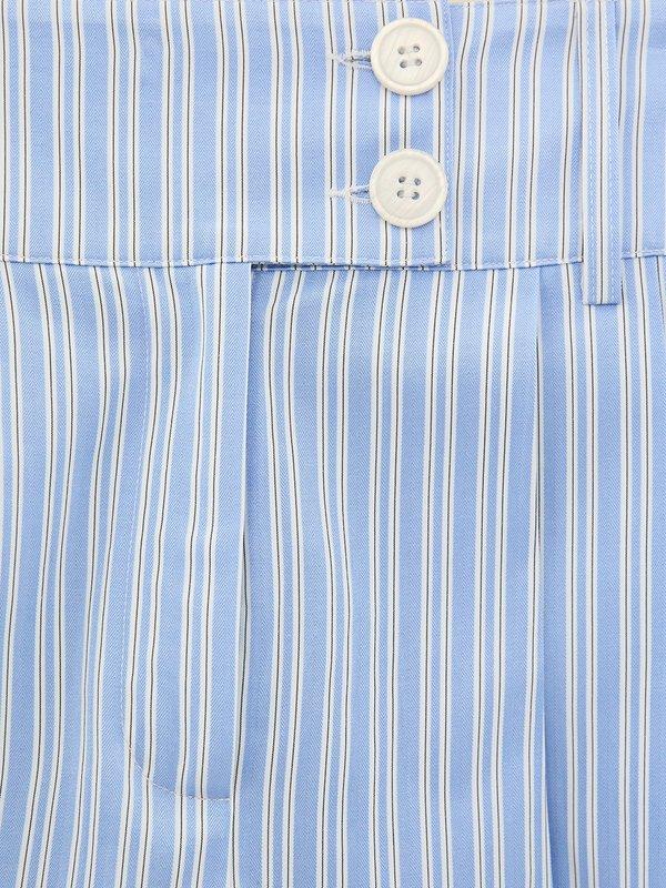 Pomelo Pomelo Pleated Striped Shorts - Baby Blue