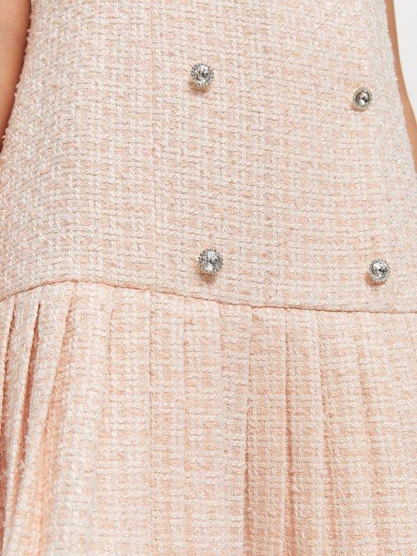 Pomelo Pomelo Pleated Tweed Dress - Pink