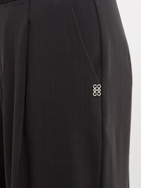 Pomelo Pomelo Pleated Wide Leg Trousers - Dark Grey