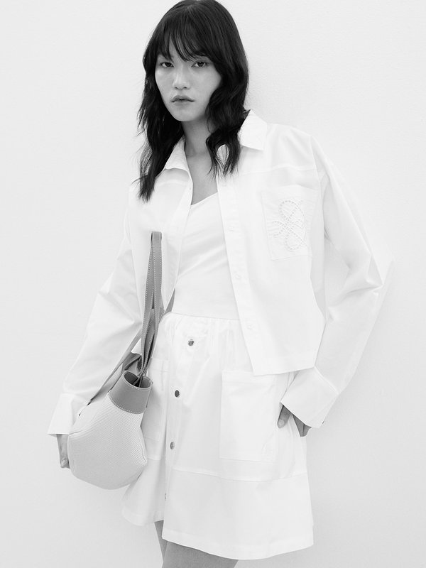 Pomelo Pomelo Pocket Elastic Waist Skirt - White