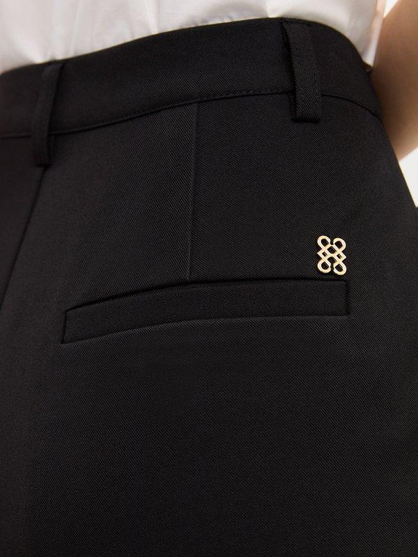 Pomelo Pomelo Pocket Lace Trim Pants - Black