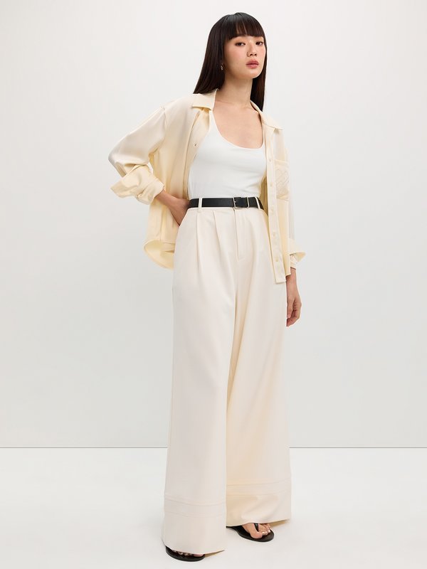 Pomelo Pomelo Pocket Lace Trim Pants - Off-White