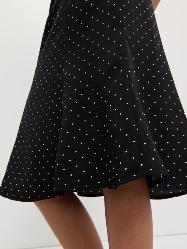 Pomelo Pomelo Polka Dot Lace Trim Skirt - Black