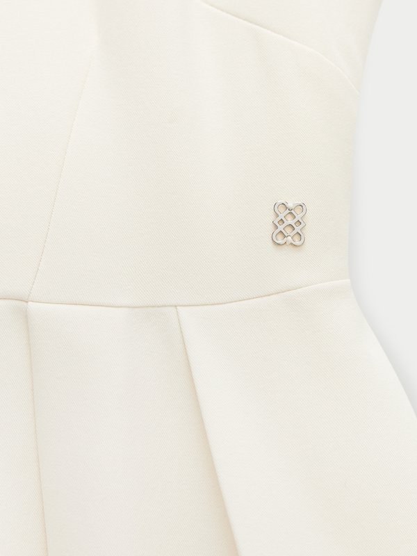 Pomelo Pomelo Polo Collar Pleated Dress - Ivory