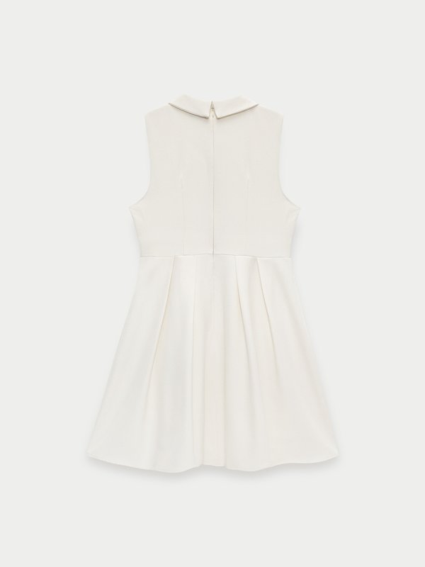 Pomelo Pomelo Polo Collar Pleated Dress - Ivory
