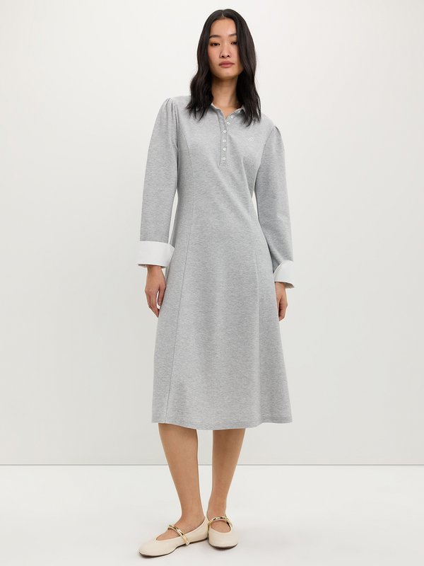 Pomelo Pomelo Polo Dress - Light Grey