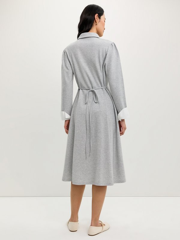 Pomelo Pomelo Polo Dress - Light Grey