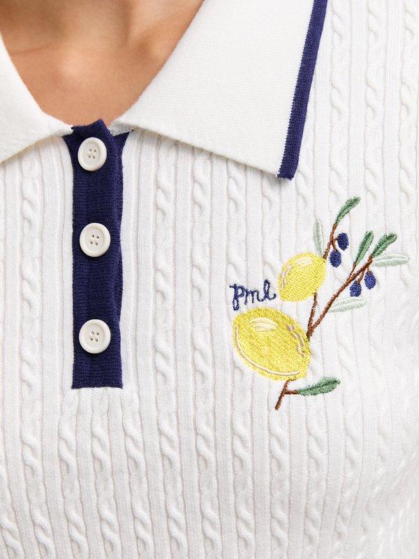 Pomelo Pomelo Polo Knit Dress - Ivory