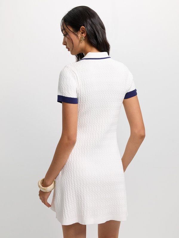 Pomelo Pomelo Polo Knit Dress - Ivory