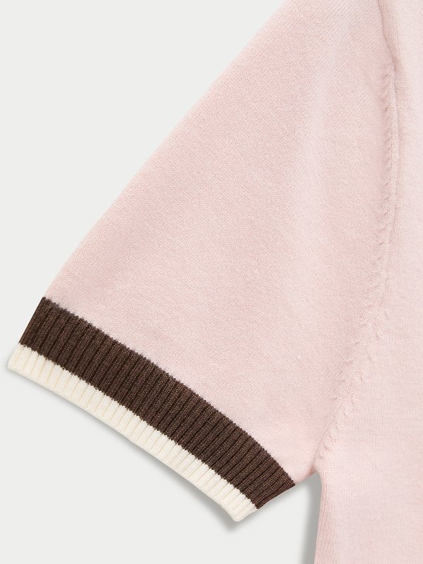 Pomelo Pomelo Polo Knit Top - Light Pink