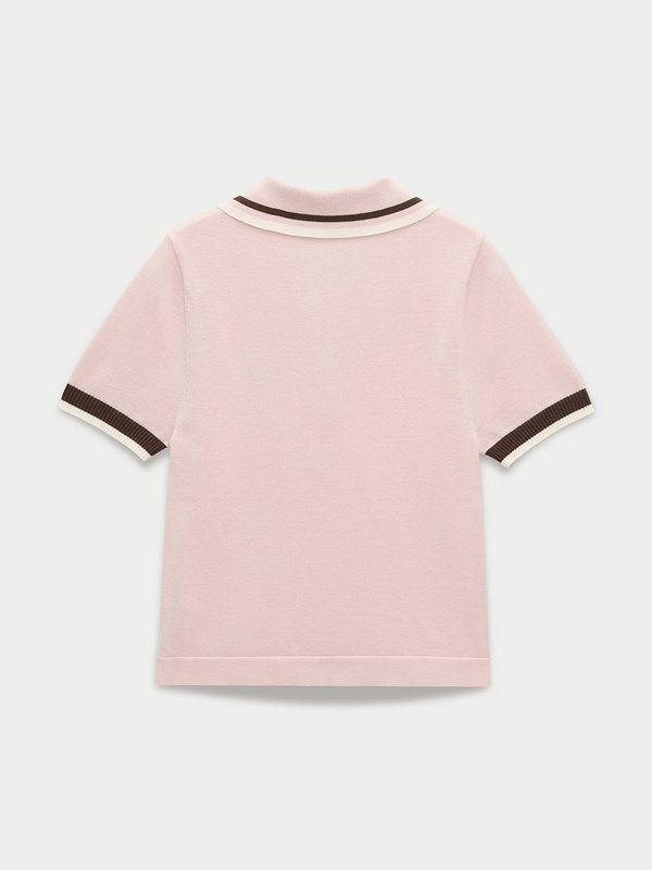 Pomelo Pomelo Polo Knit Top - Light Pink