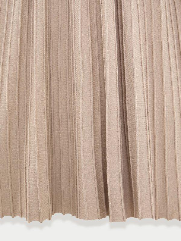 Pomelo Pomelo Polo Pleated Dress - Taupe