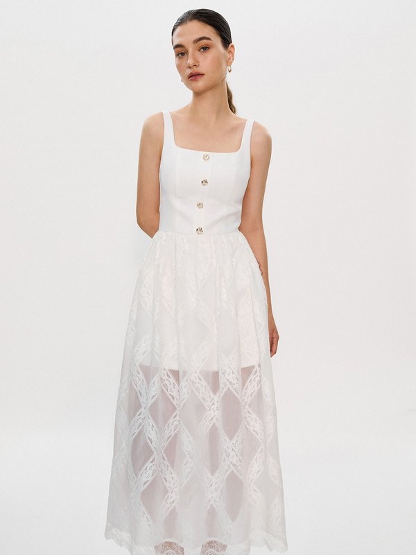 Pomelo Pomelo Pomelo. X Janesuda Lace Dress - White