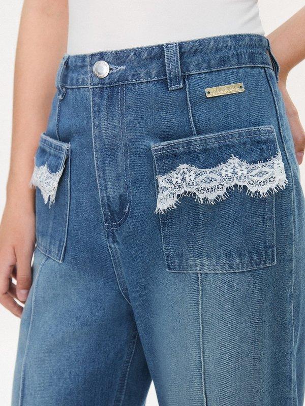 Pomelo Pomelo Pomelo. X Janesuda Lace Jeans - Blue