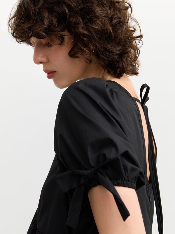 Pomelo Pomelo Puff Sleeve Dress - Black