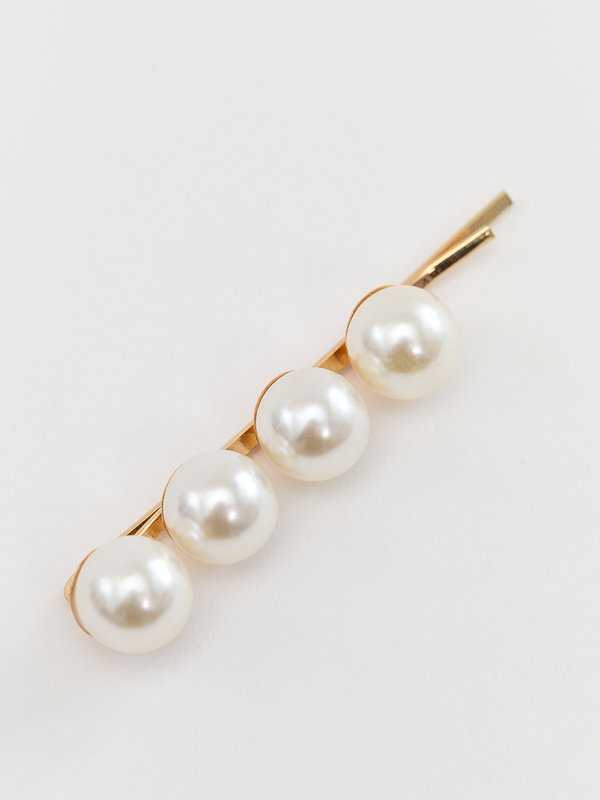 Pomelo Pomelo Quadra Pearl Hair Clip - Gold