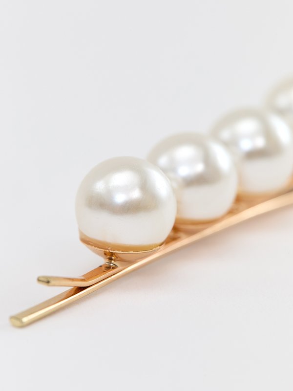 Pomelo Pomelo Quadra Pearl Hair Clip - Gold