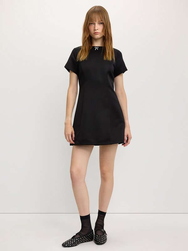 Pomelo Pomelo Rhinestone Bow Dress - Black