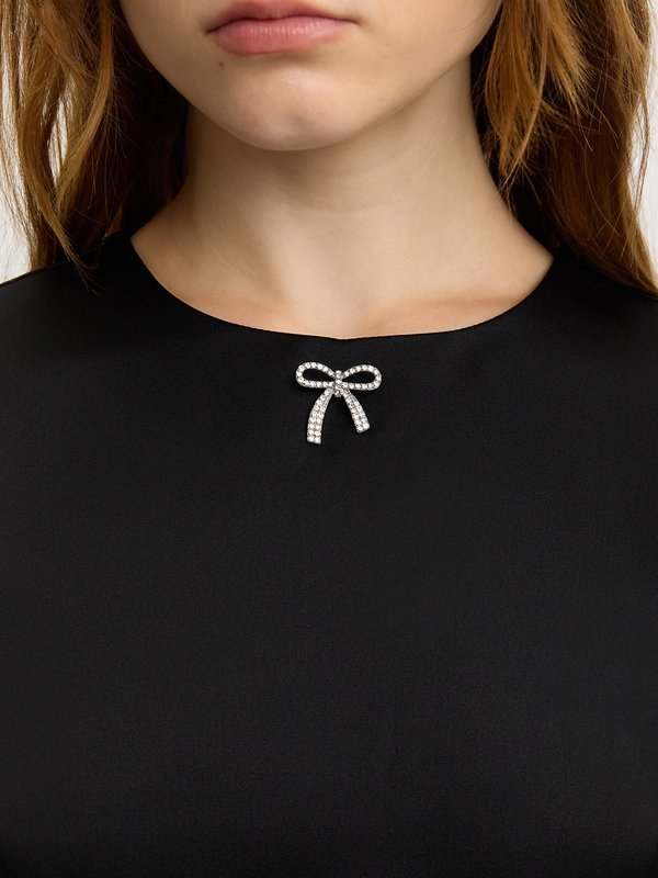 Pomelo Pomelo Rhinestone Bow Dress - Black