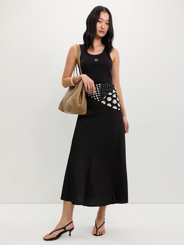 Pomelo Pomelo Ribbed Logo Tank Top - Black