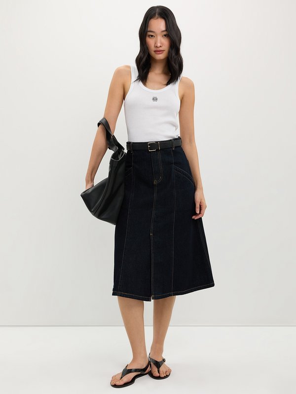 Pomelo Pomelo Ribbed Logo Tank Top - White